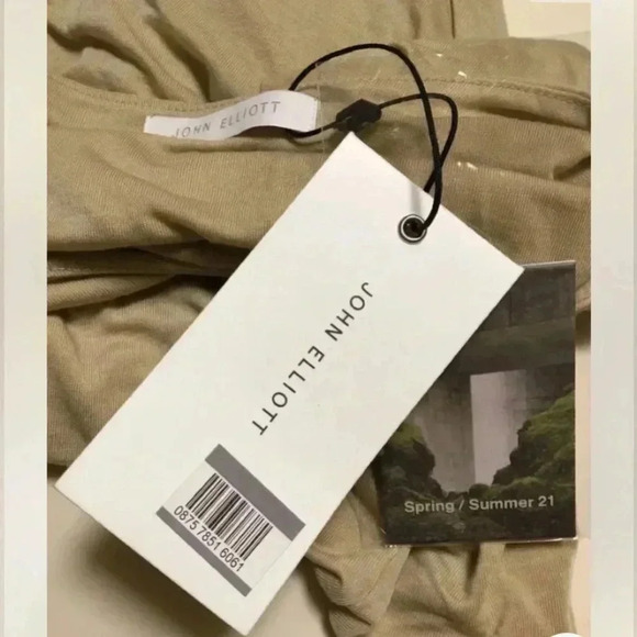 New $328 JOHN ELLIOTT Sand Tan Tencel Sleeveless Twist Muscle Mini Dress US 4 1 - Picture 3 of 3